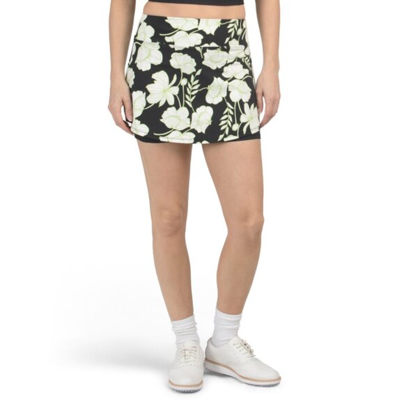 CYNTHIA ROWLEY Spring Floral Upf 50 Mini Skort With Tennis Ball Pocket